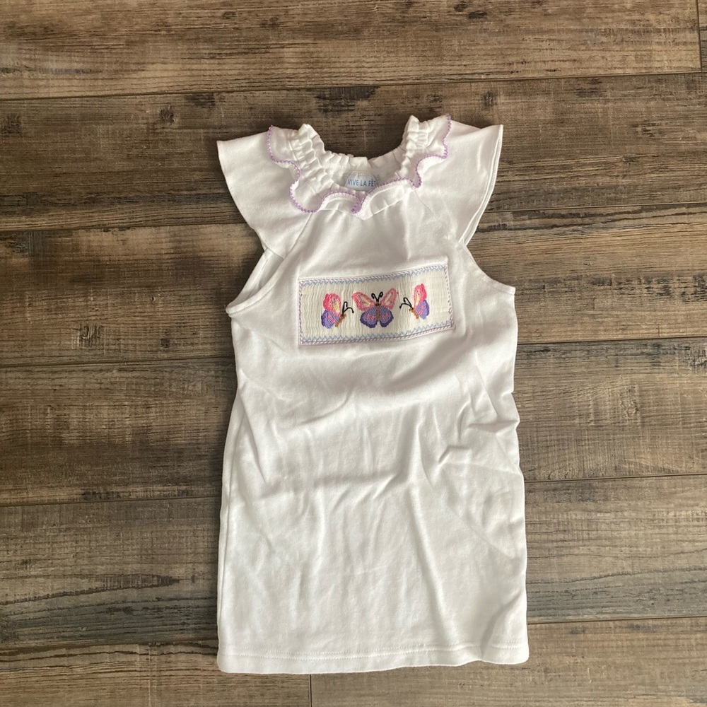 Smocked girl’s butterfly top